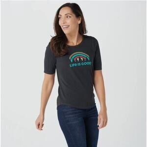 Life is Good Outdoor Vibes Ringer Cool Short-Sleeve T-Shirt Size M